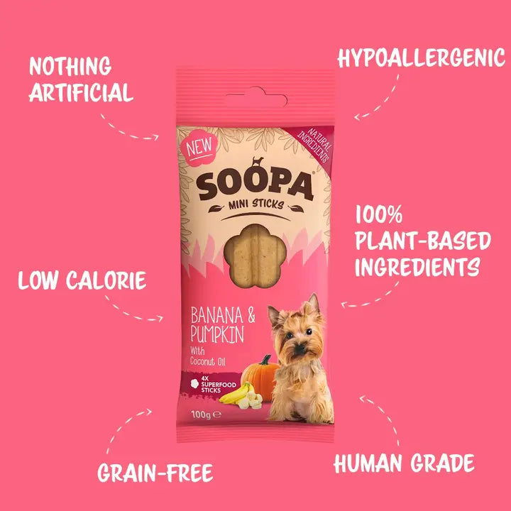 Soopa Mini Sticks Banan och Pumpa
