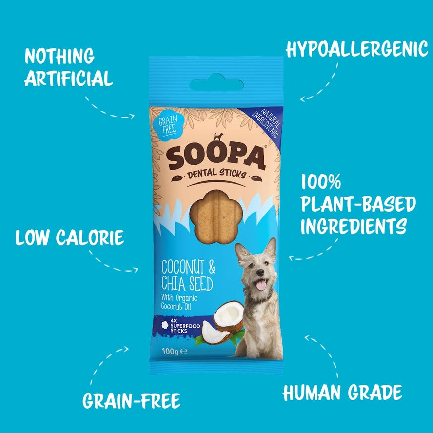 Soopa Dental Stick Kokos och Chiafrö