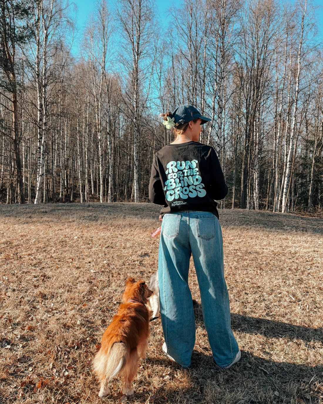 Svart Långärmad T-shirt – Run for the Blind Cross